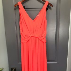Tahari neon orange dress